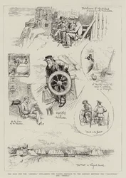 La corsa per la Coppa America, tra gli yacht prima della gara tra il Volunteer e il Thistle